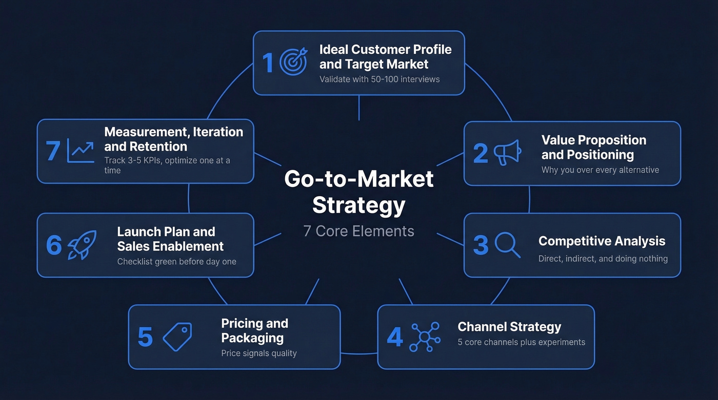 Visual map of 7 GTM strategy elements
