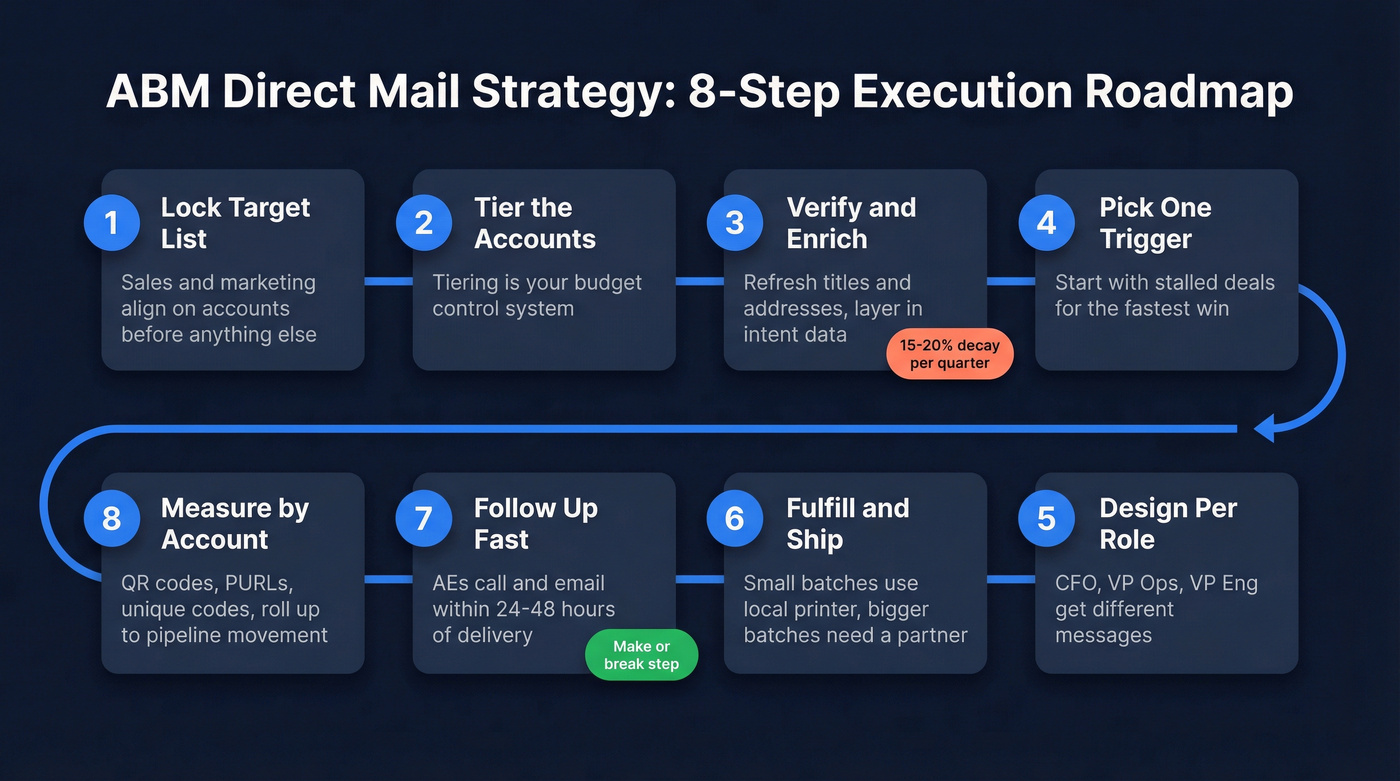 Eight-step ABM direct mail execution roadmap