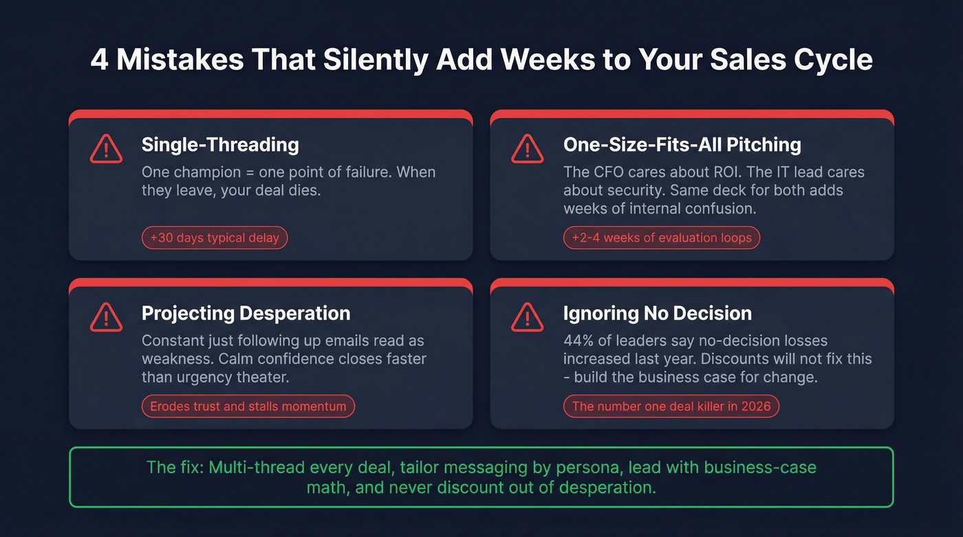 Common mistakes that add weeks to sales cycles