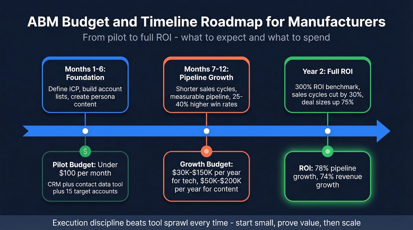 ABM implementation timeline and budget roadmap for manufacturers