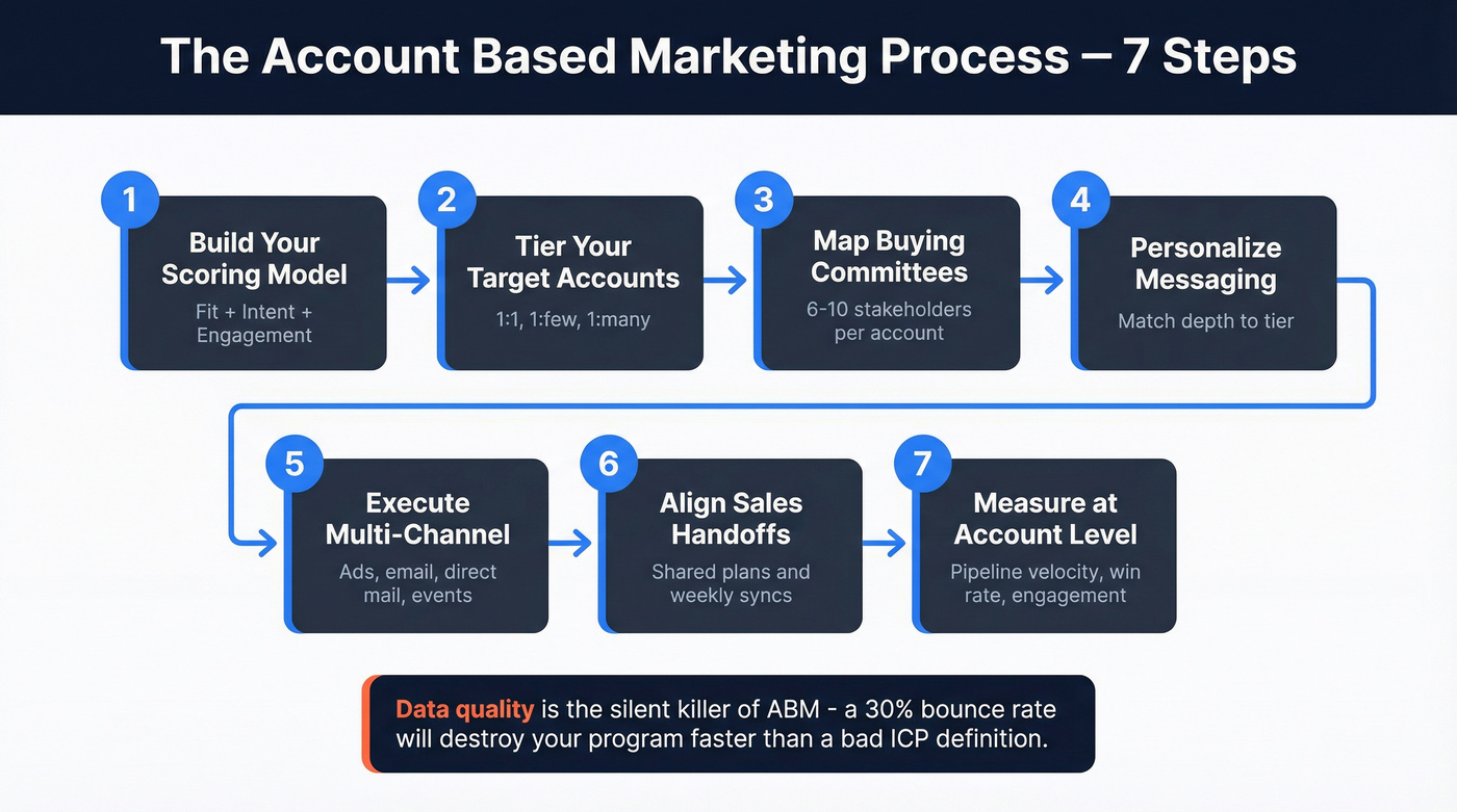 7-step ABM process flow chart overview