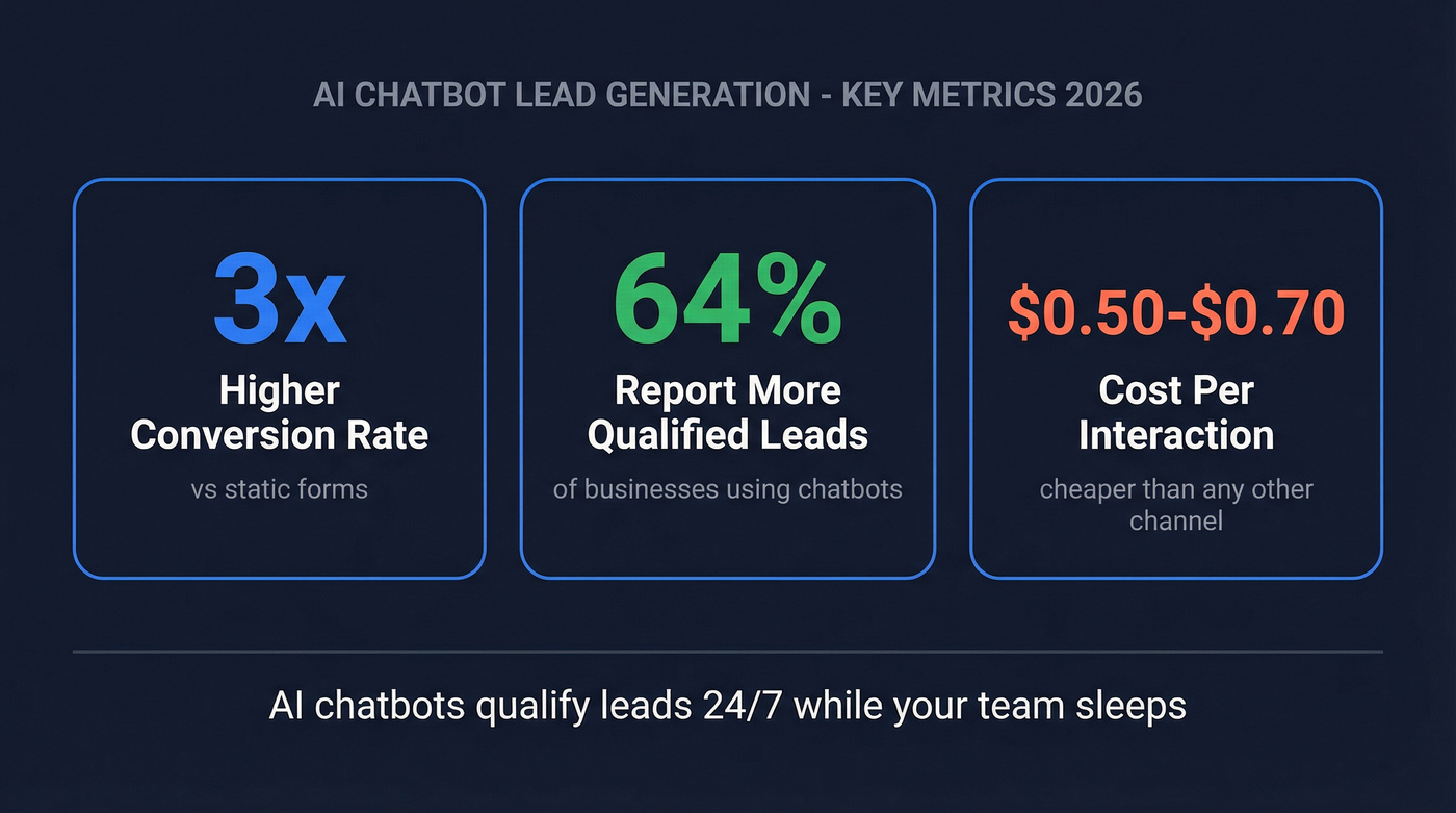 Key AI chatbot lead generation statistics comparison