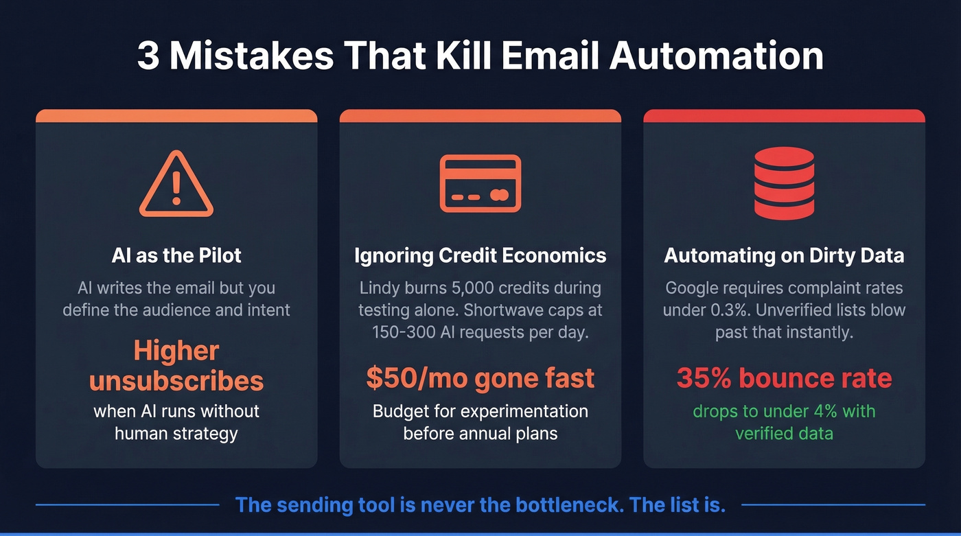 Three critical email automation mistakes with stats