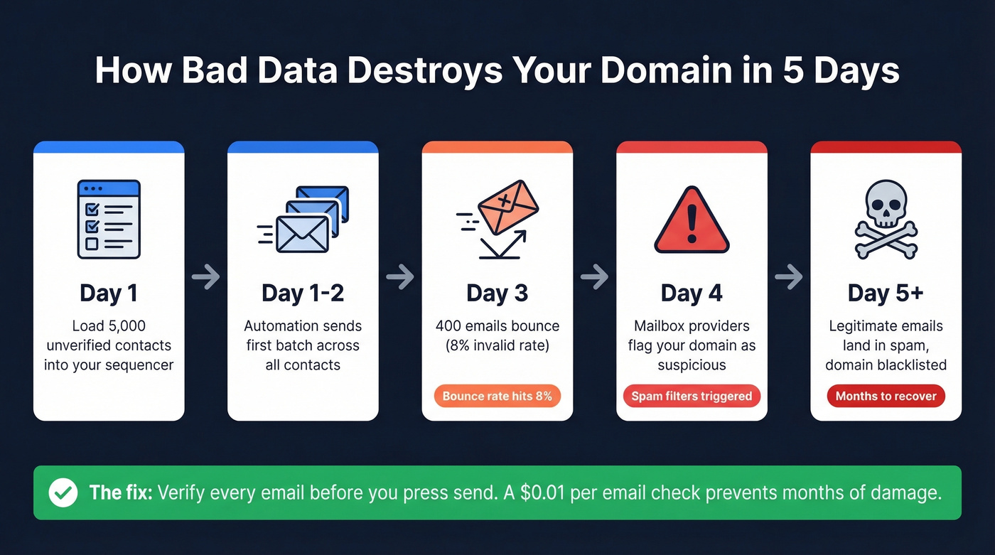 How bad data destroys domain reputation step by step