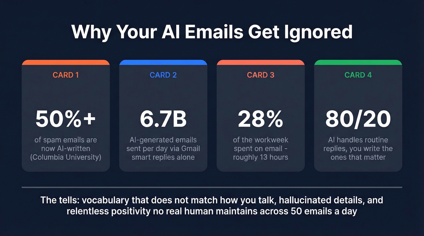 Key statistics about AI-generated email detection and fatigue