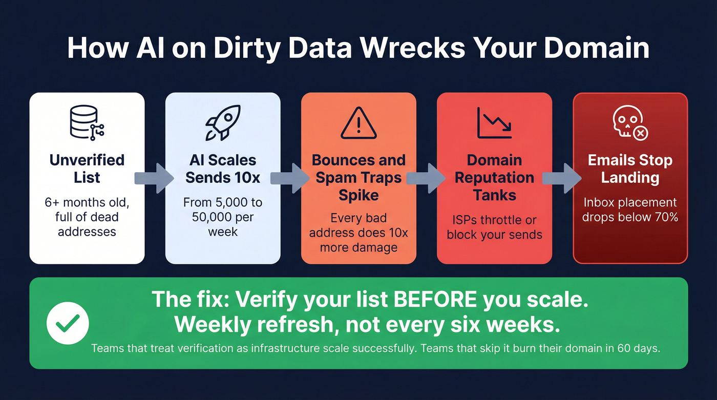 AI email scaling failure pattern without data verification