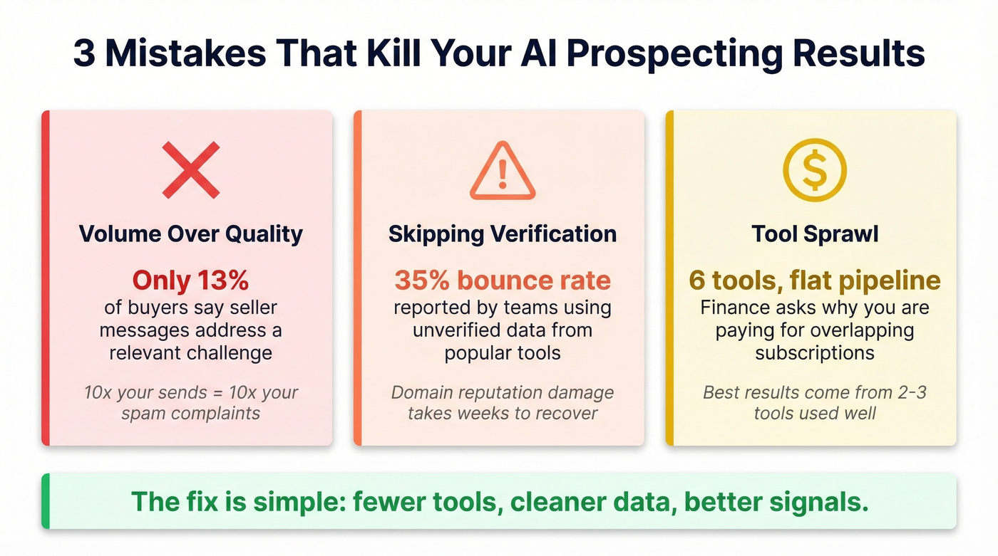 Three common AI prospecting mistakes with stats