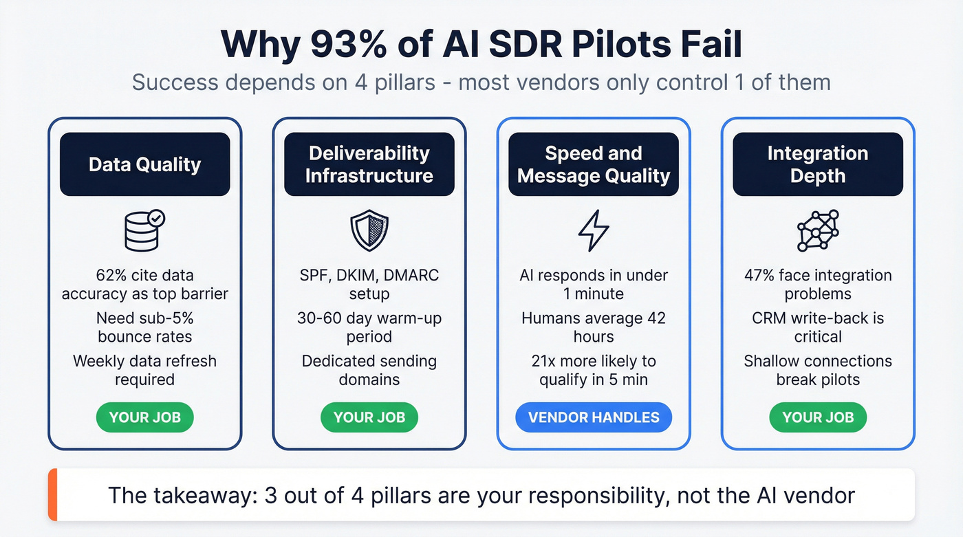 Four pillars of AI SDR success framework