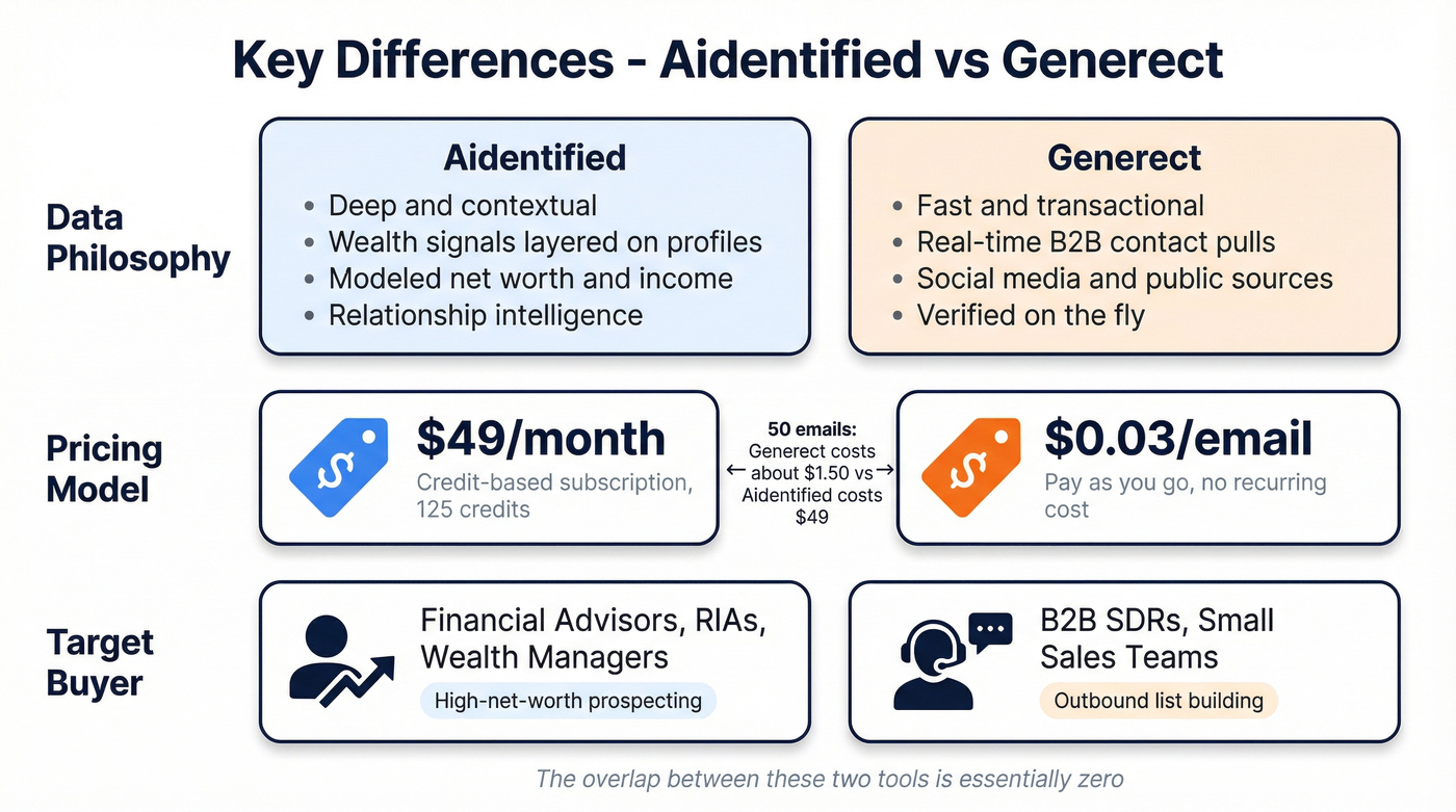 Aidentified vs Generect data philosophy and pricing breakdown