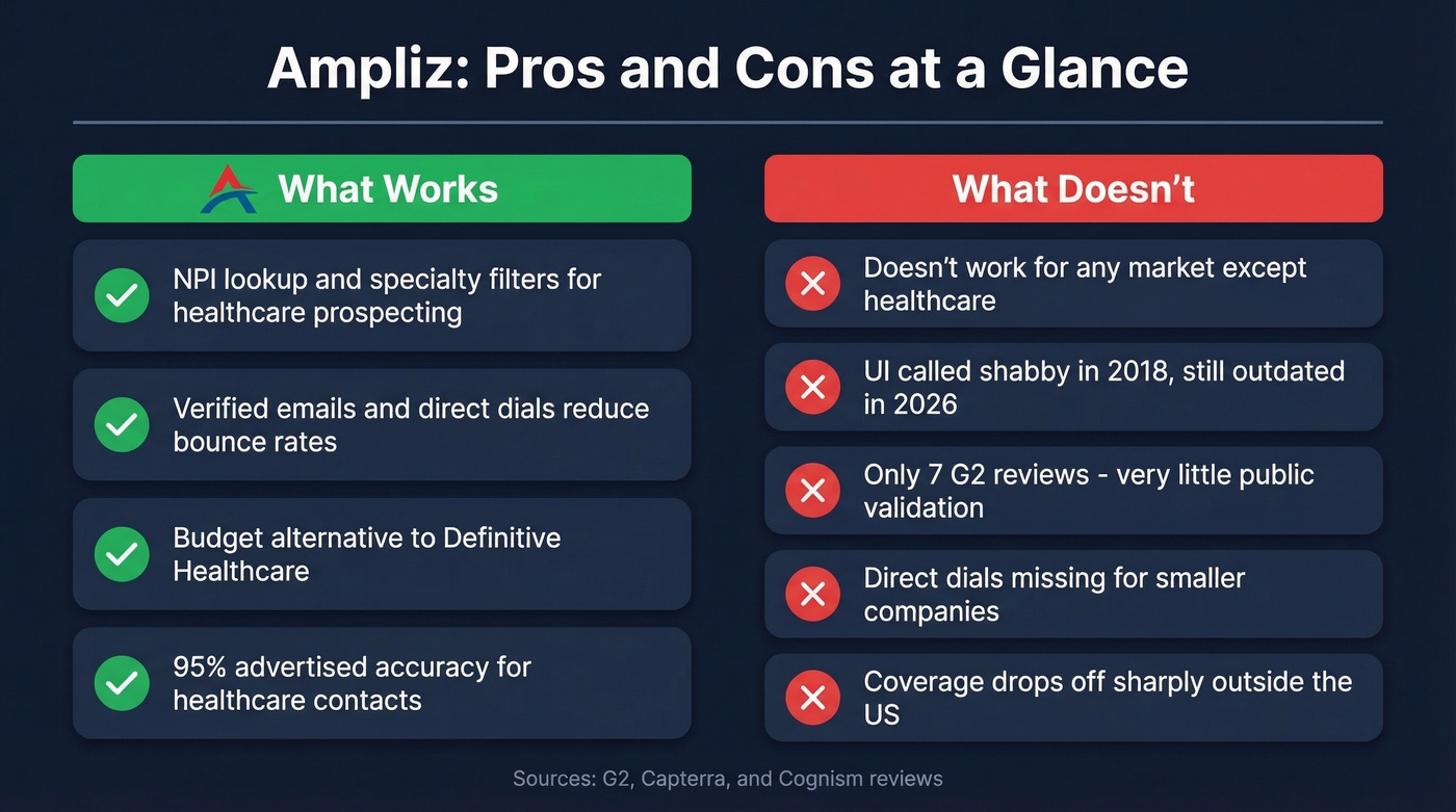 Ampliz pros and cons visual summary card
