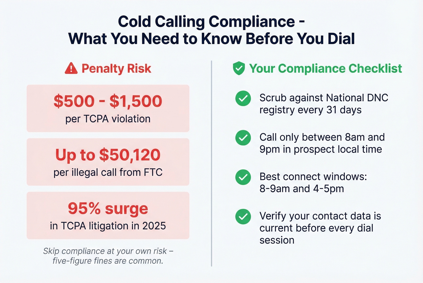 TCPA compliance checklist and penalty breakdown