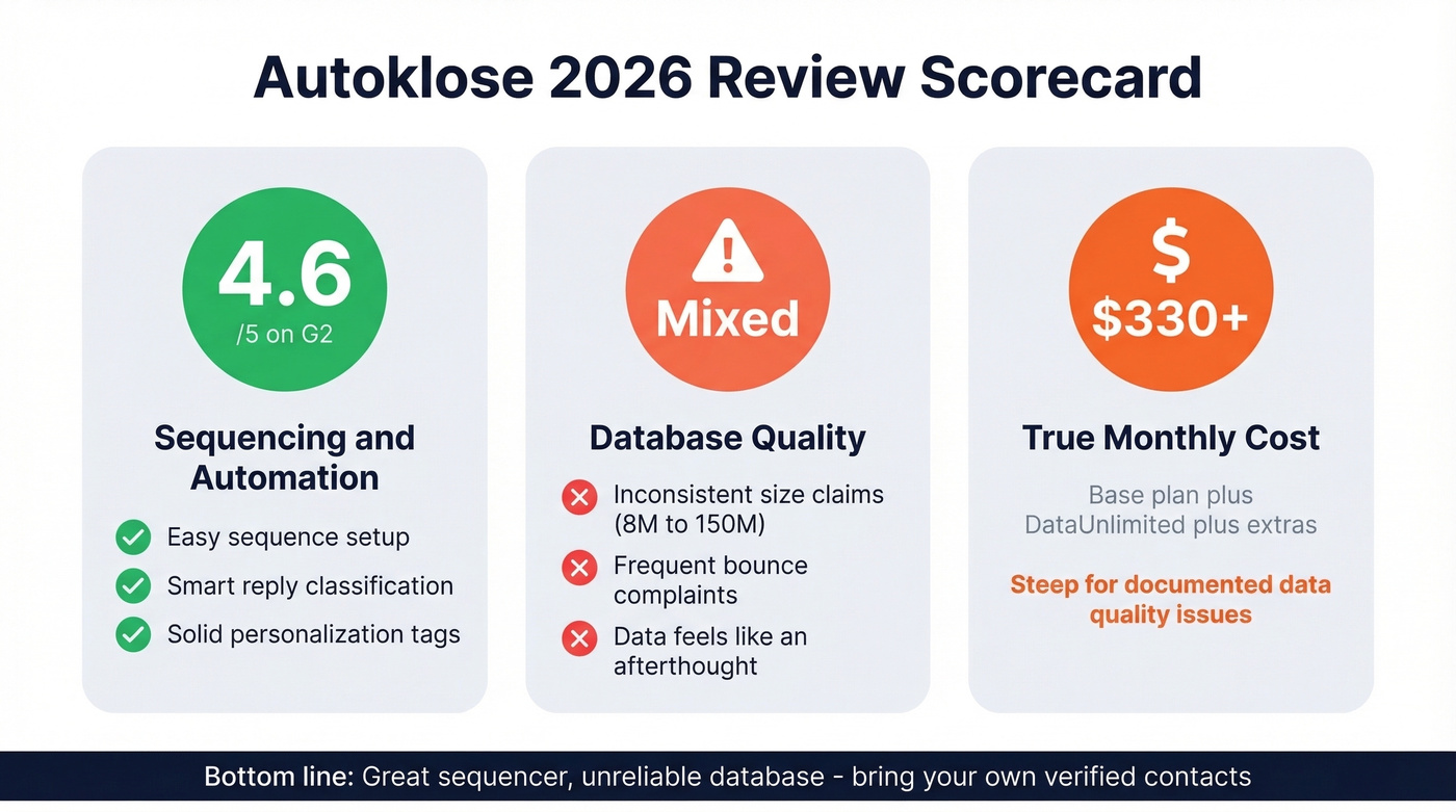 Autoklose review scores and key verdict summary