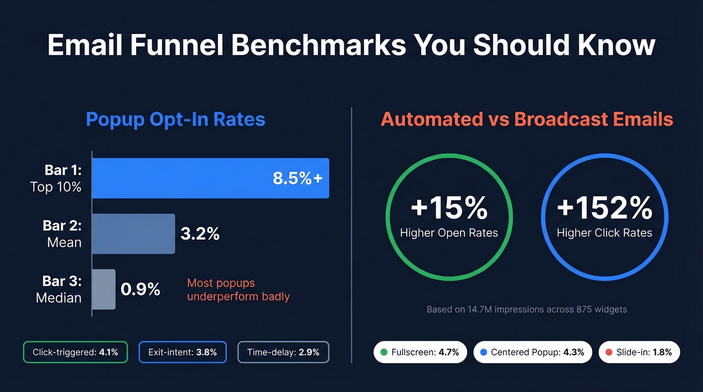 Email funnel benchmarks and opt-in conversion data
