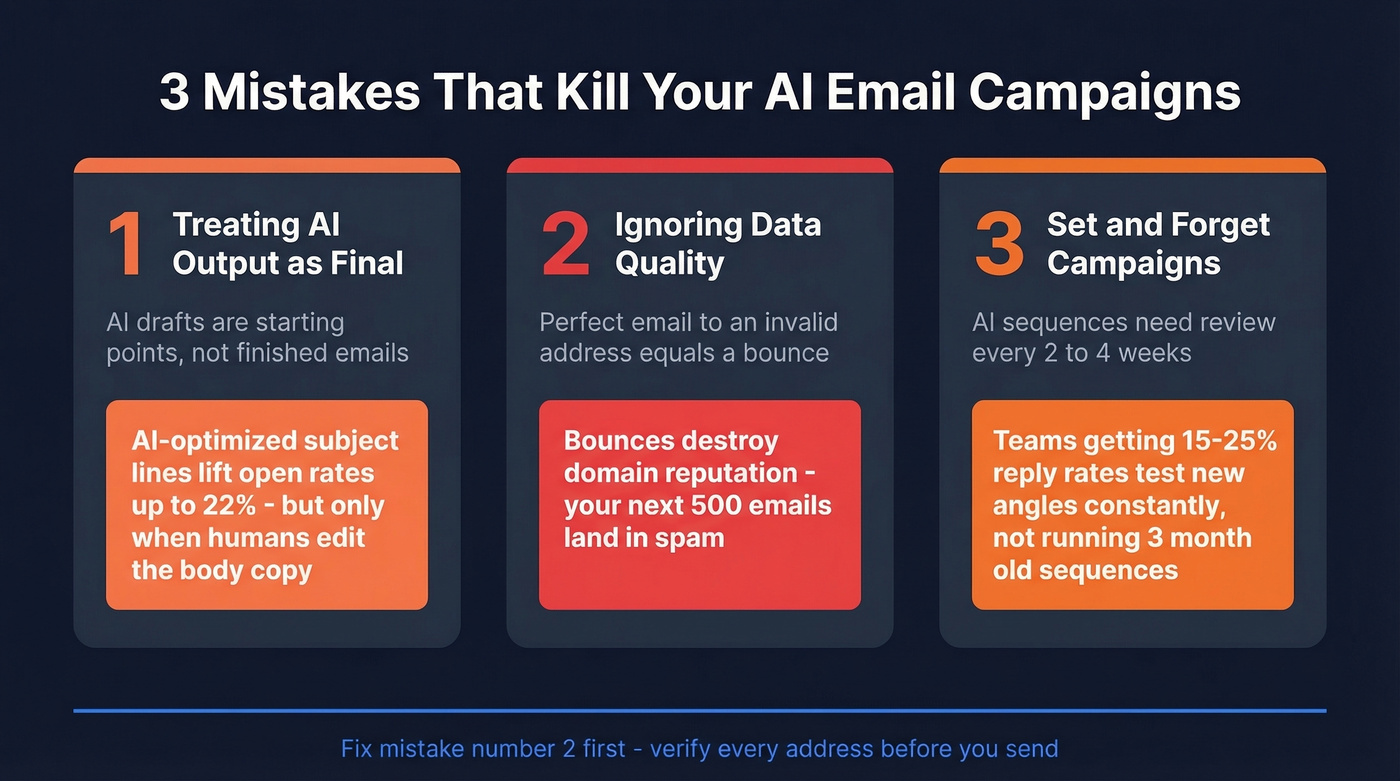 Three critical mistakes that destroy AI email campaign performance