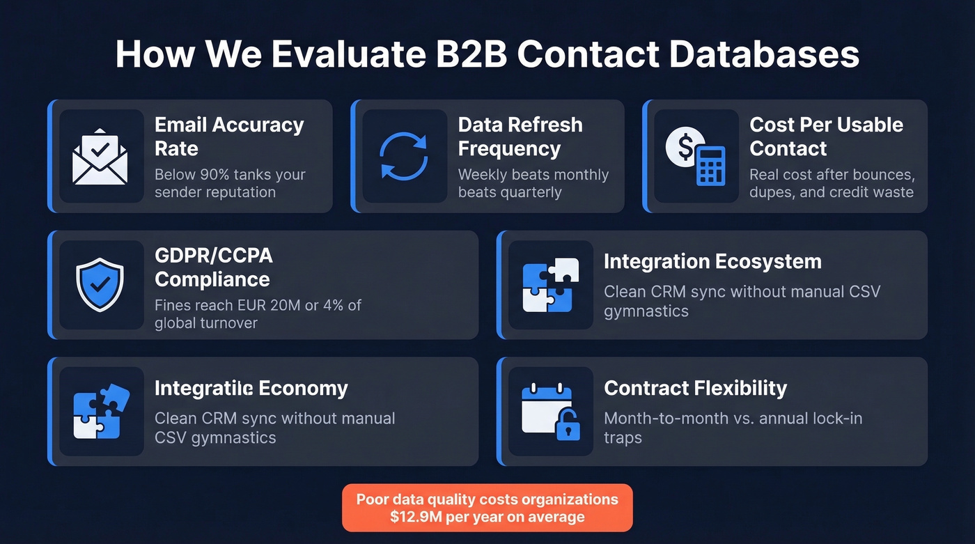 Six evaluation criteria for B2B contact databases