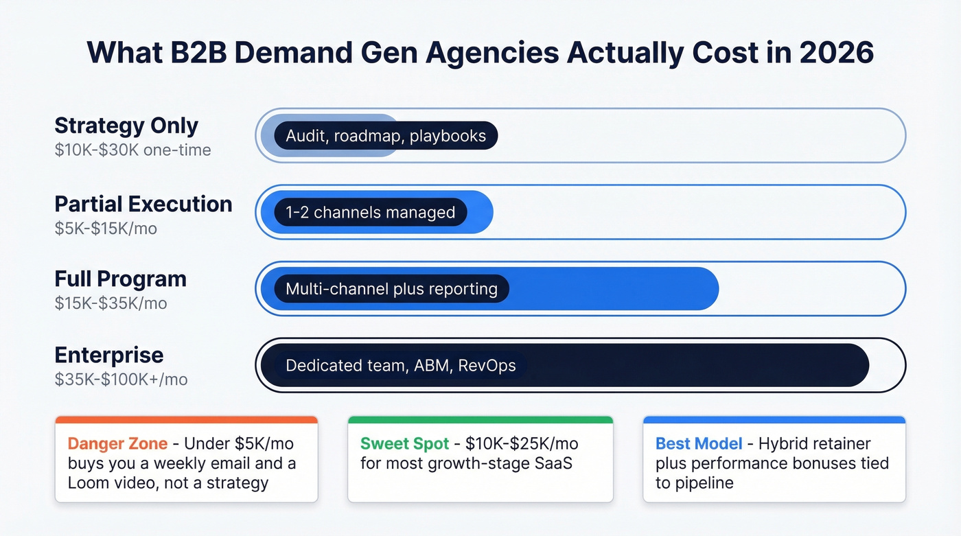 Demand gen agency pricing tiers from strategy to enterprise