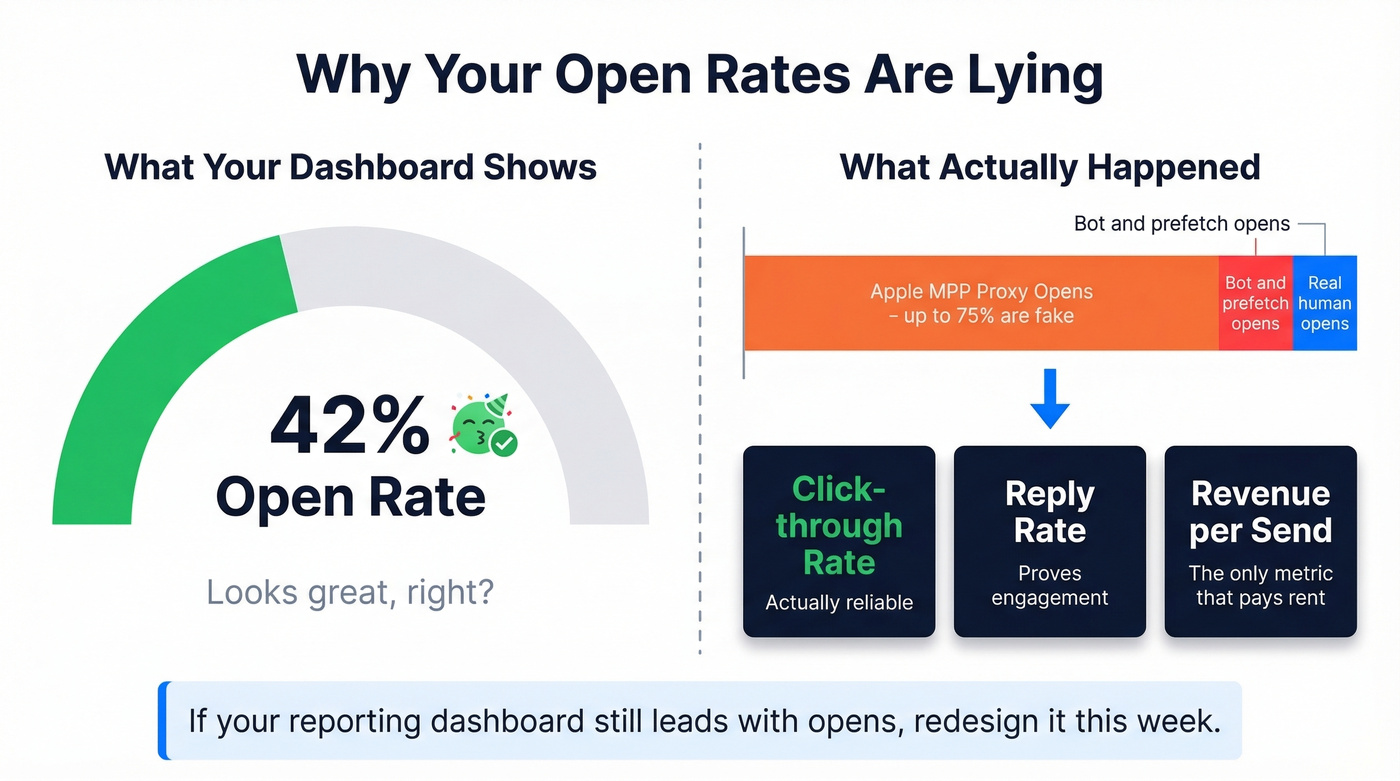 Apple Mail Privacy Protection open rate inflation diagram