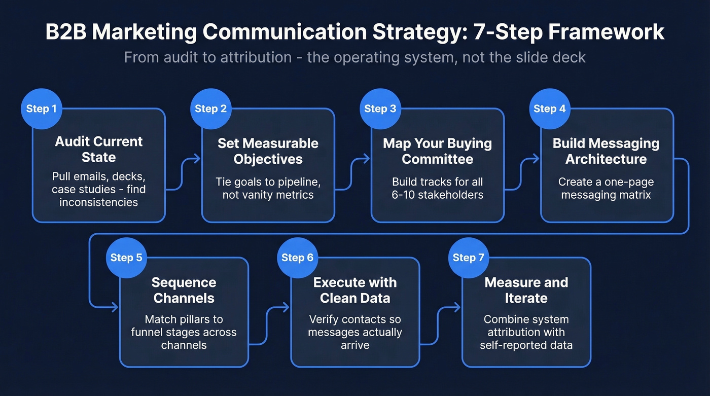 7-step B2B communication strategy framework overview
