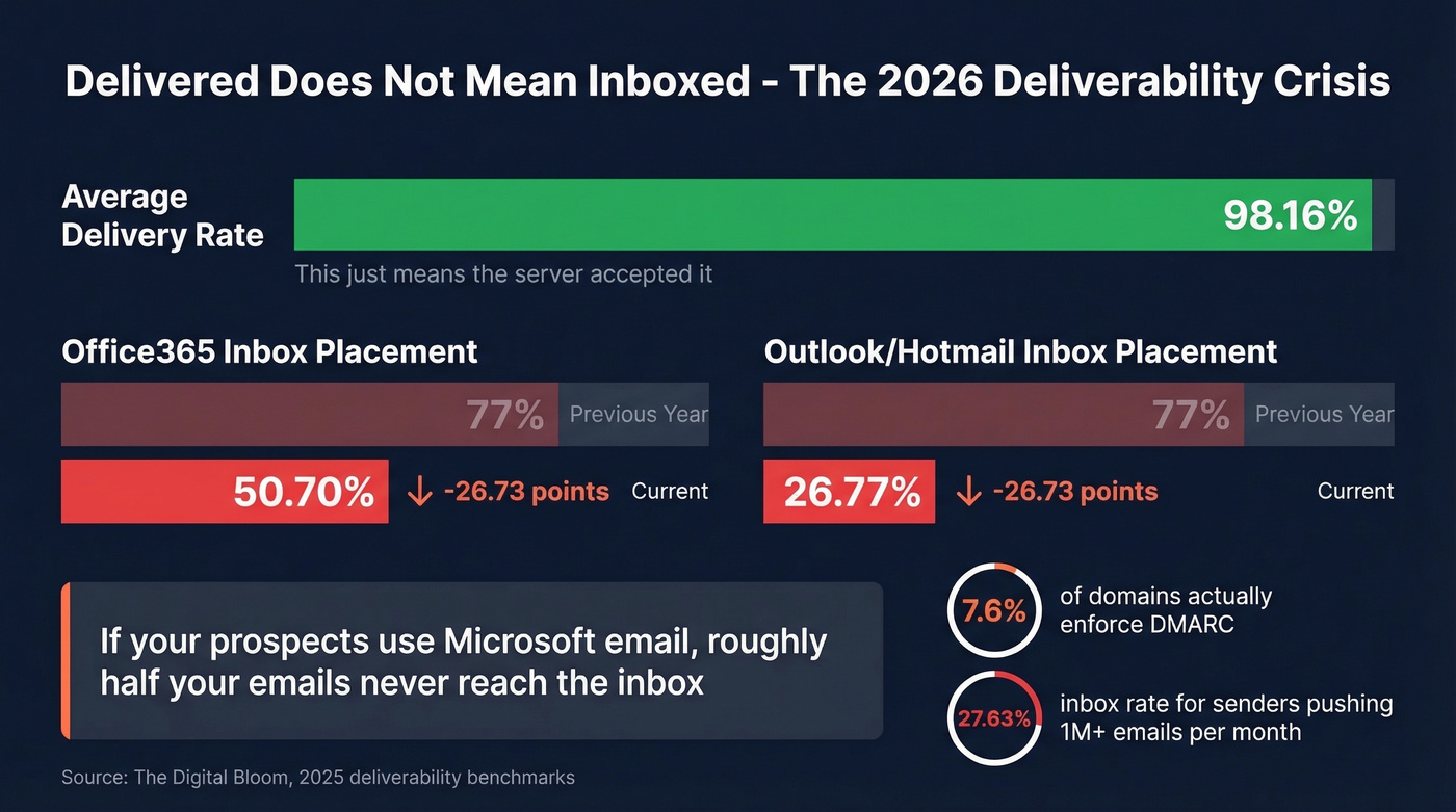 Office365 and Outlook inbox placement drop visualization