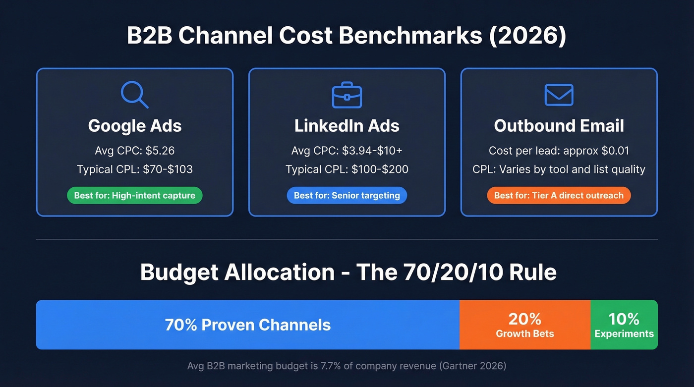 Channel comparison with cost benchmarks and budget allocation