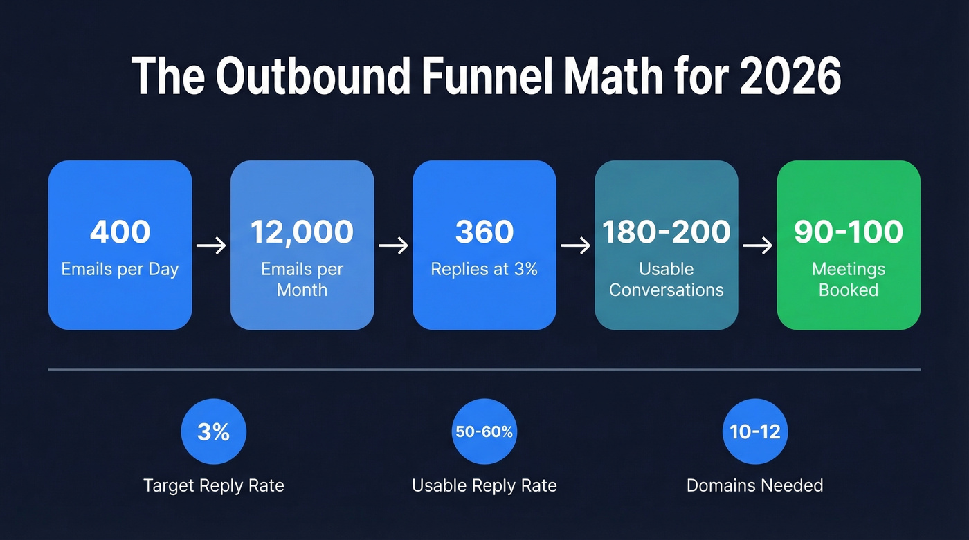 Outbound funnel math from emails to meetings