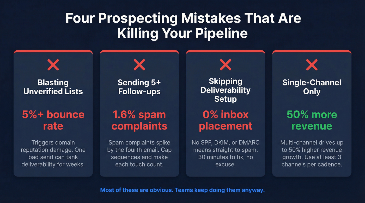 Four costly B2B prospecting mistakes with impact stats