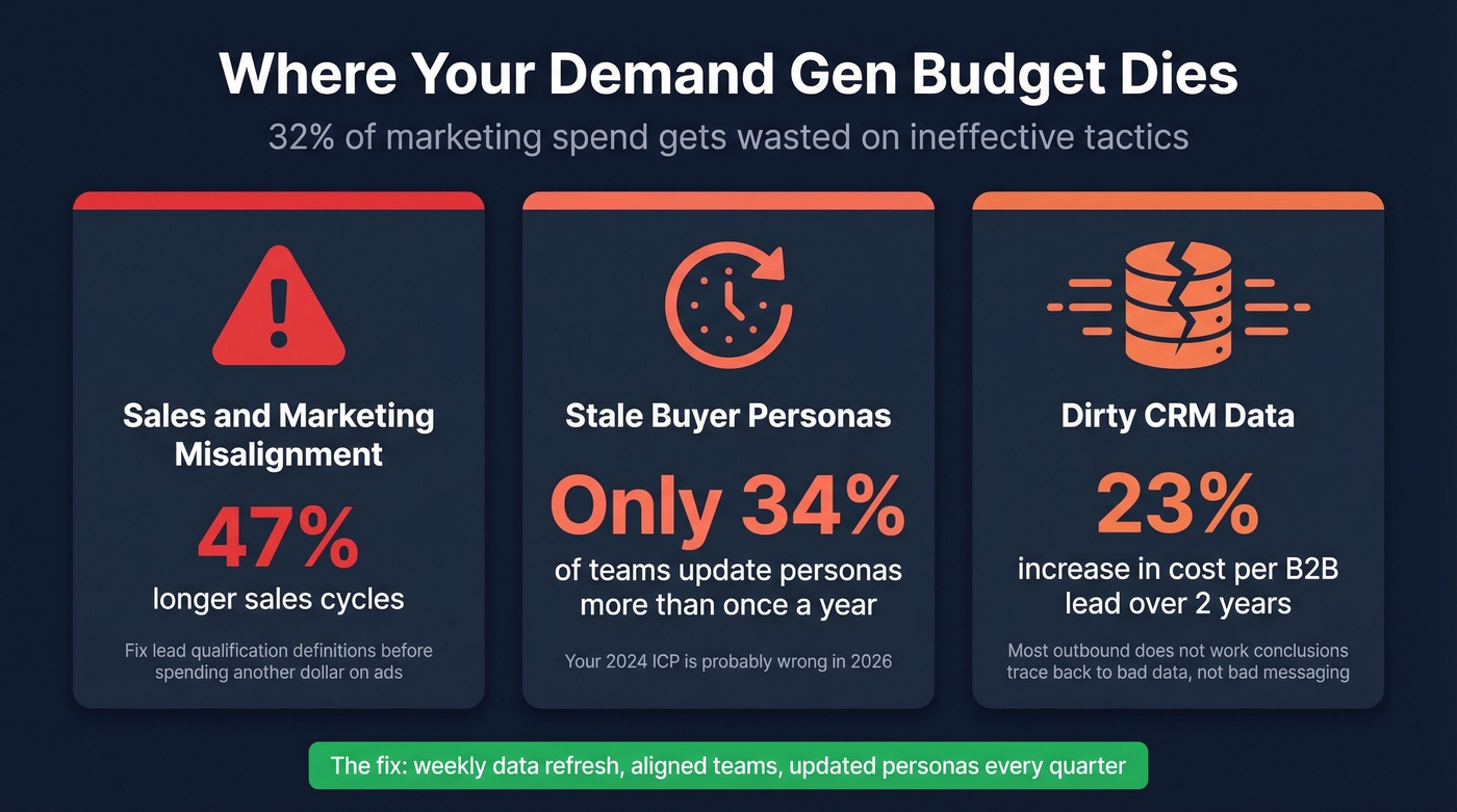 Three biggest demand gen budget killers with stats
