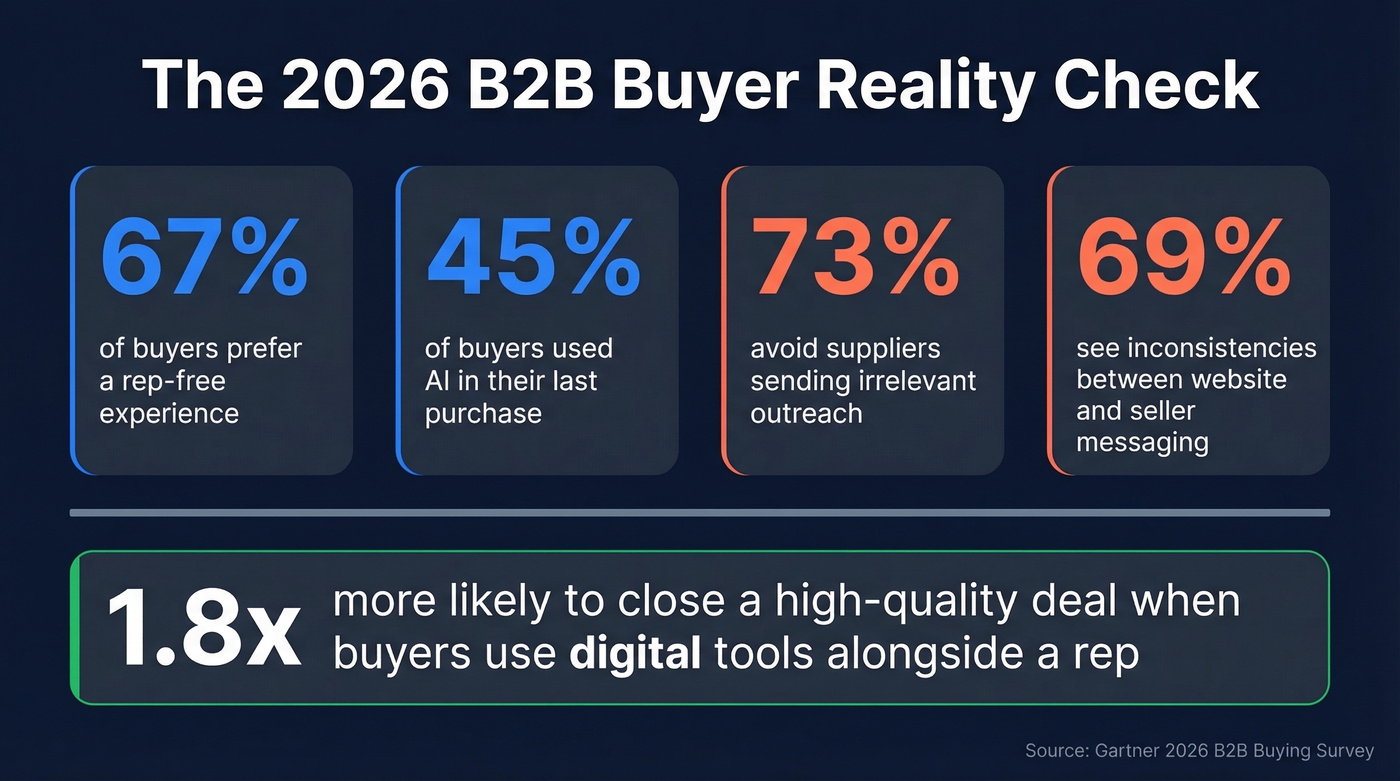 Key 2026 B2B buyer behavior statistics visual