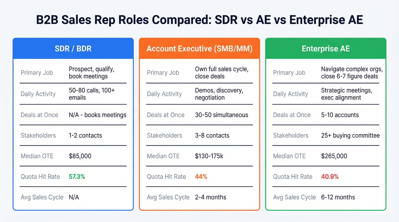 Comparison of SDR BDR AE and Enterprise AE roles
