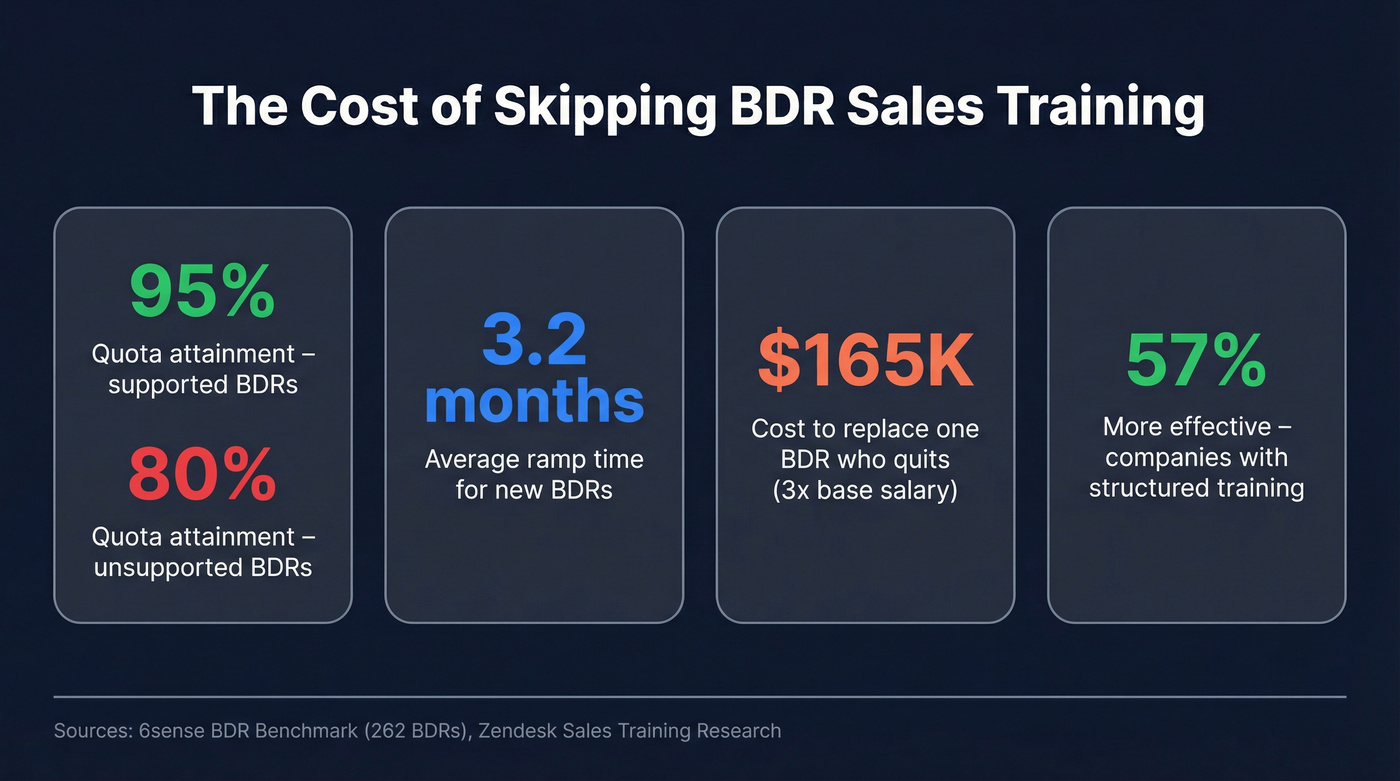 Key BDR training statistics and cost of inaction
