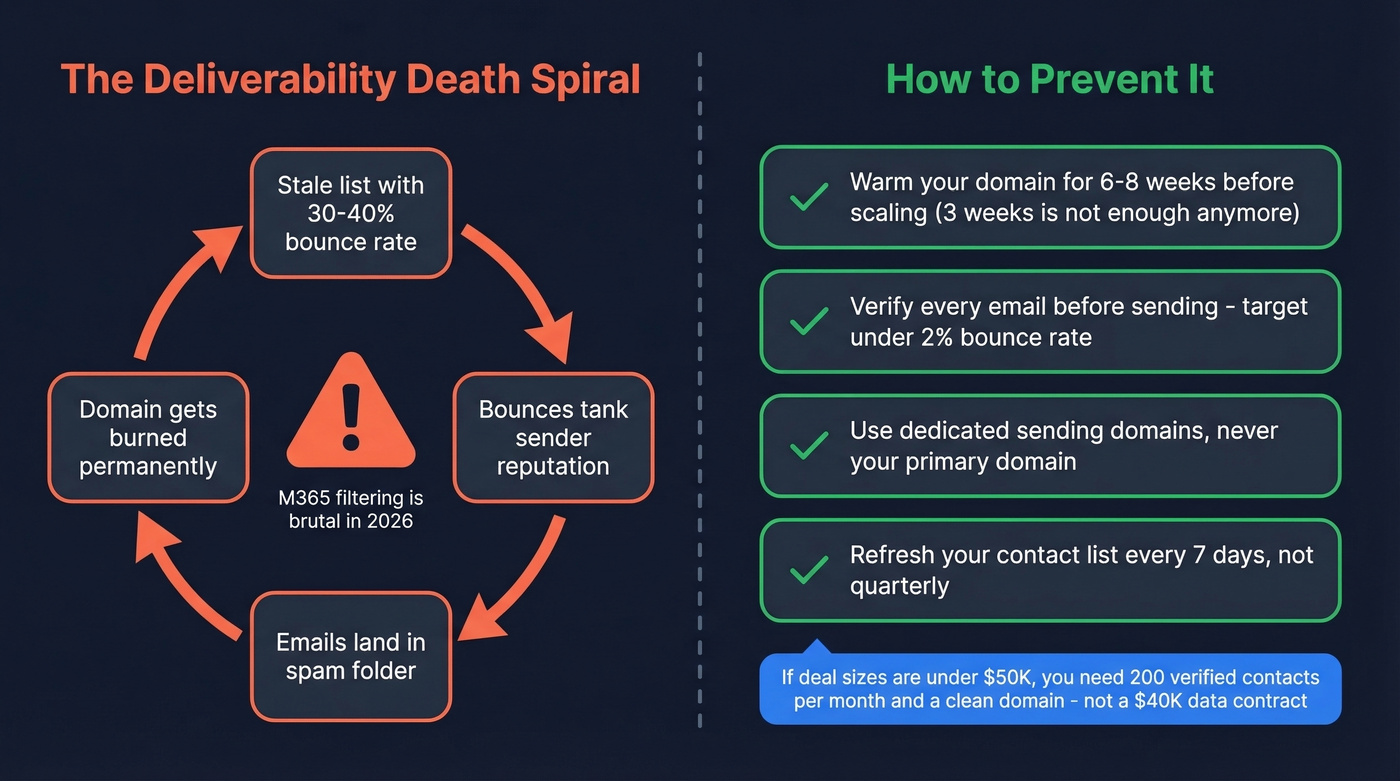 Email deliverability death spiral and prevention steps