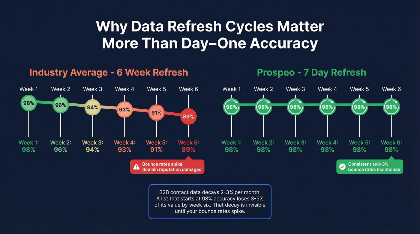 Data decay visualization showing why refresh cycles matter