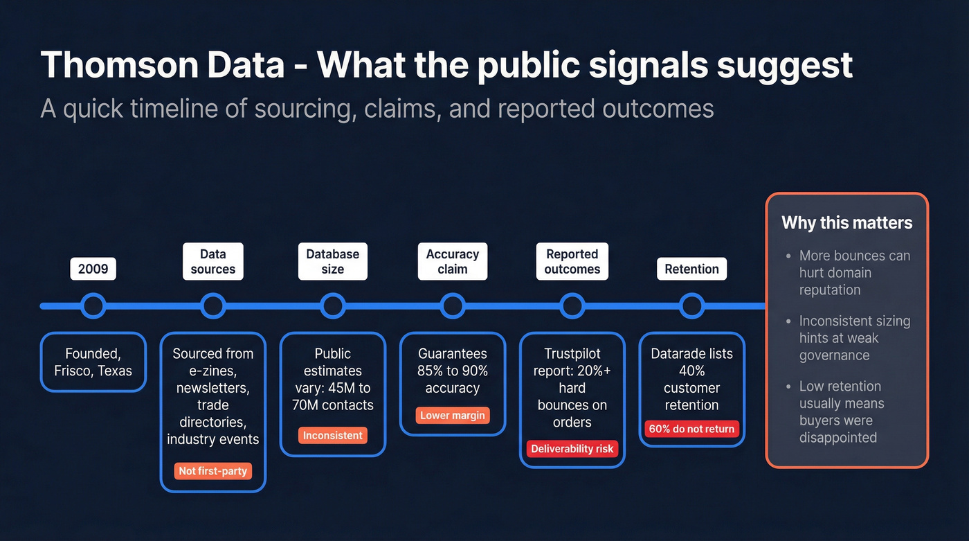 Timeline of Thomson Data sourcing and risk signals