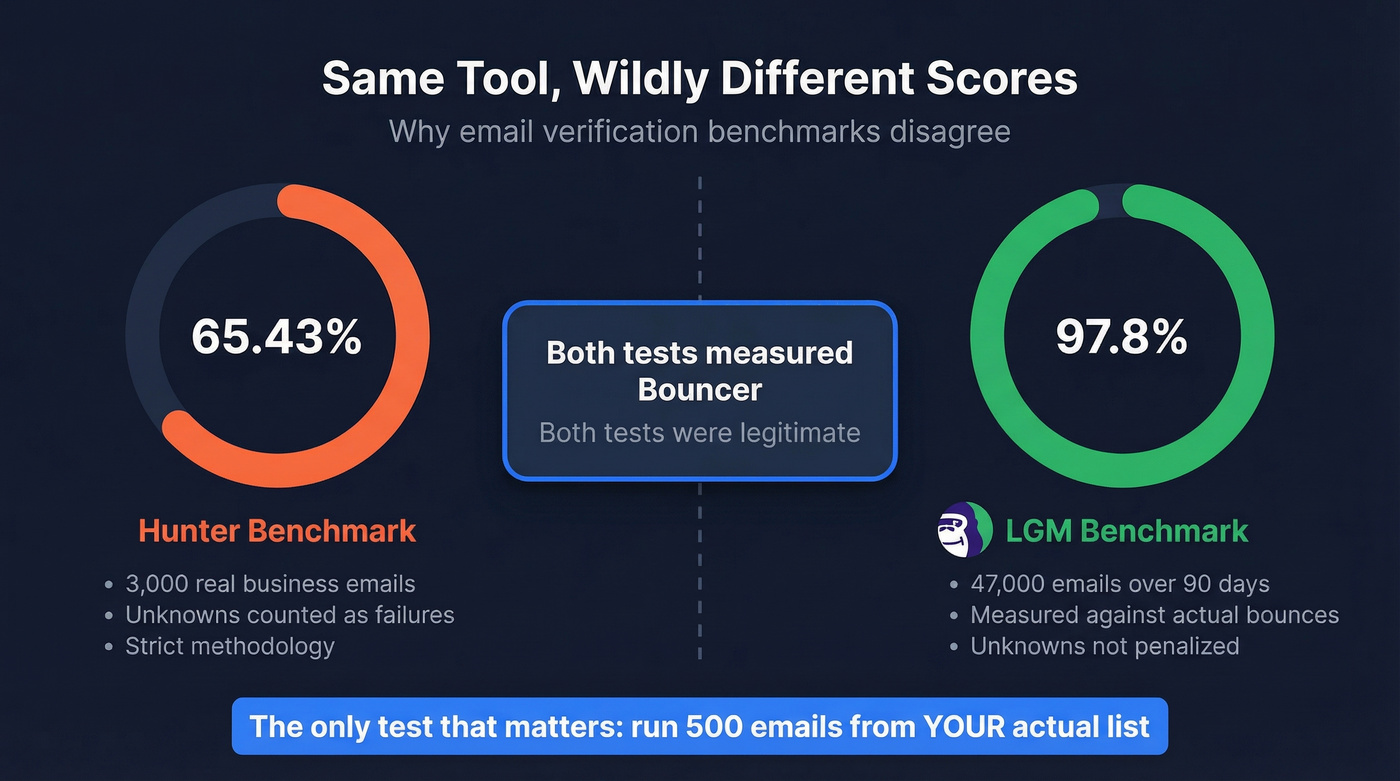 Bouncer accuracy scores differ dramatically across benchmarks