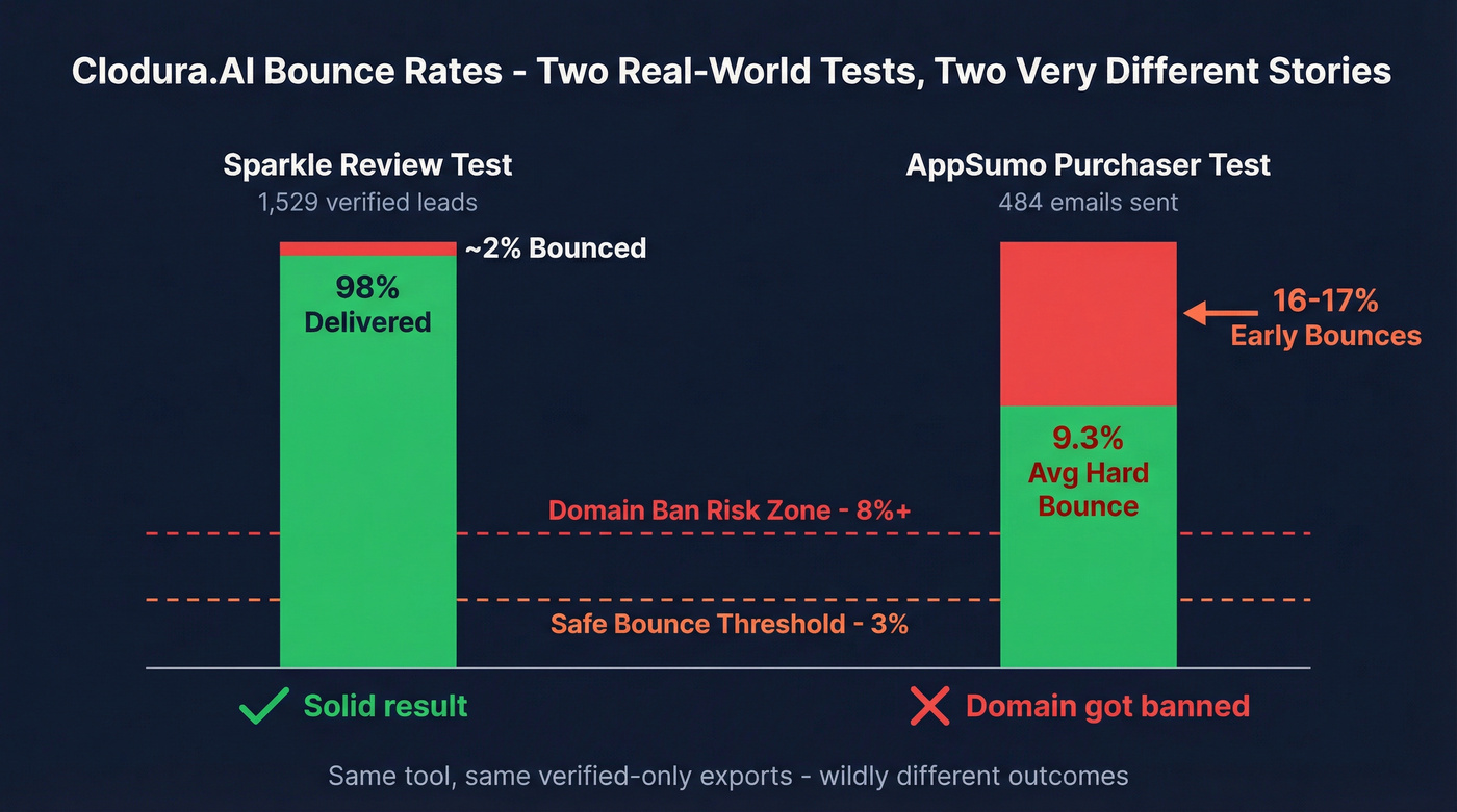 Clodura.AI real-world bounce rate test results comparison