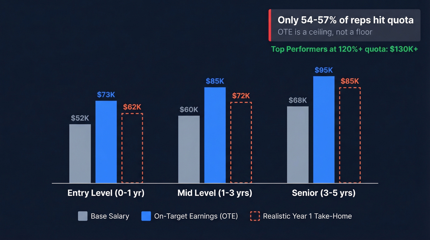 BDR salary progression by experience level with reality check