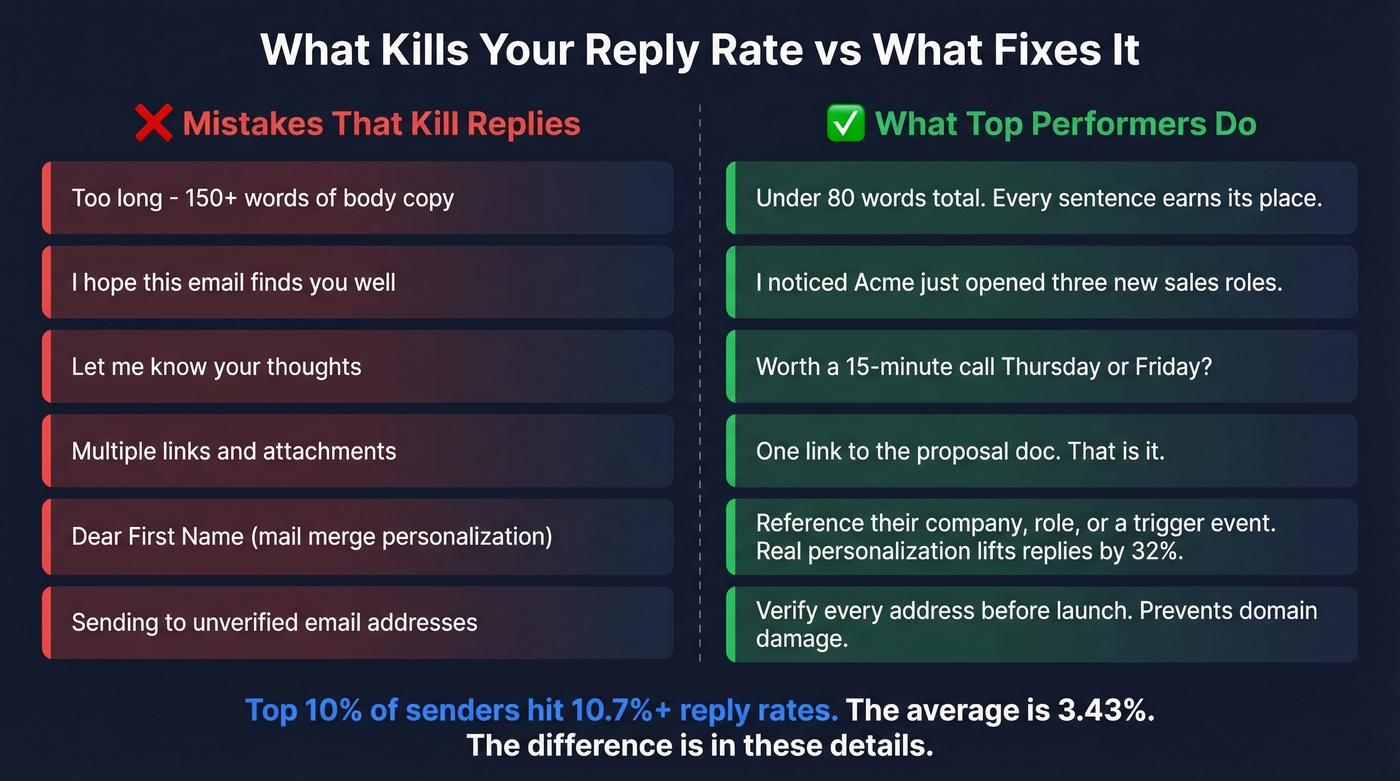 Common proposal email mistakes versus best practices