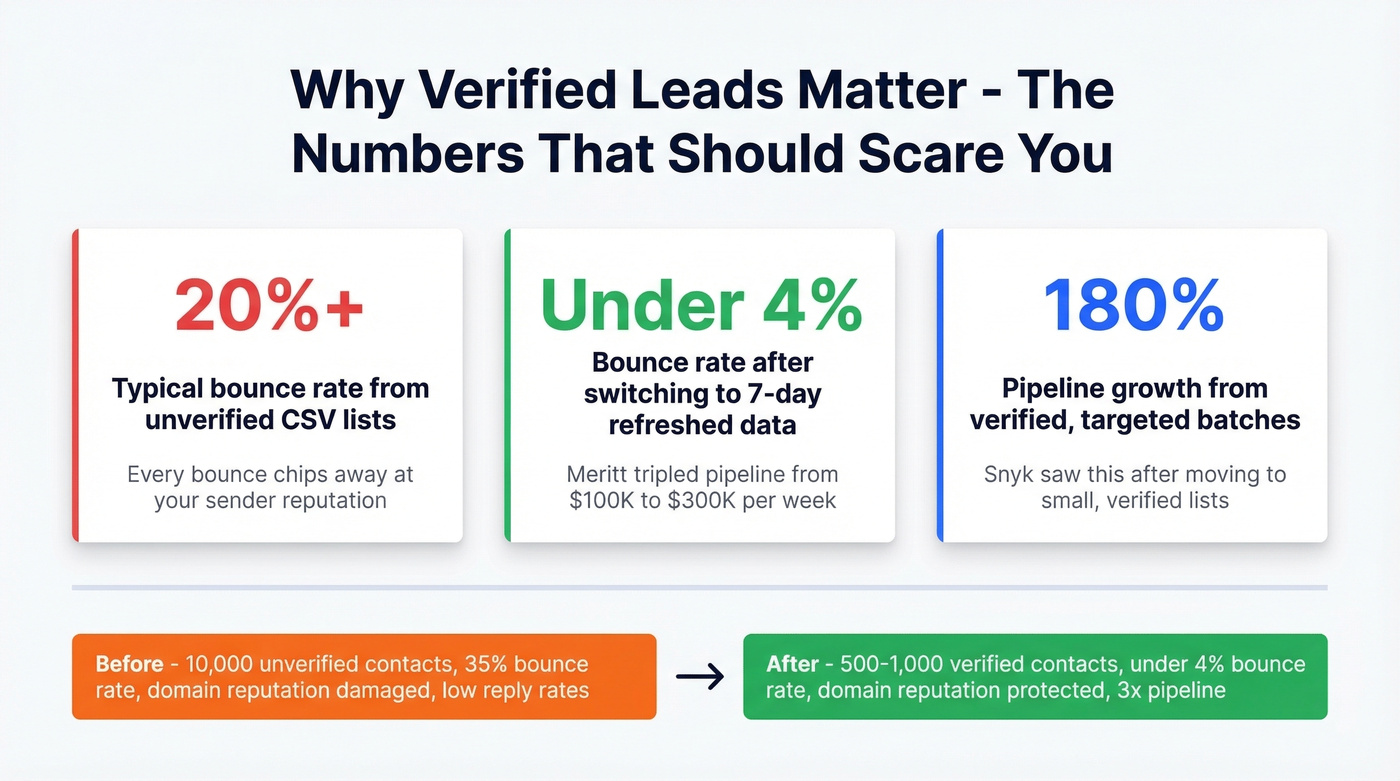 Key stats showing why lead verification matters for domain health