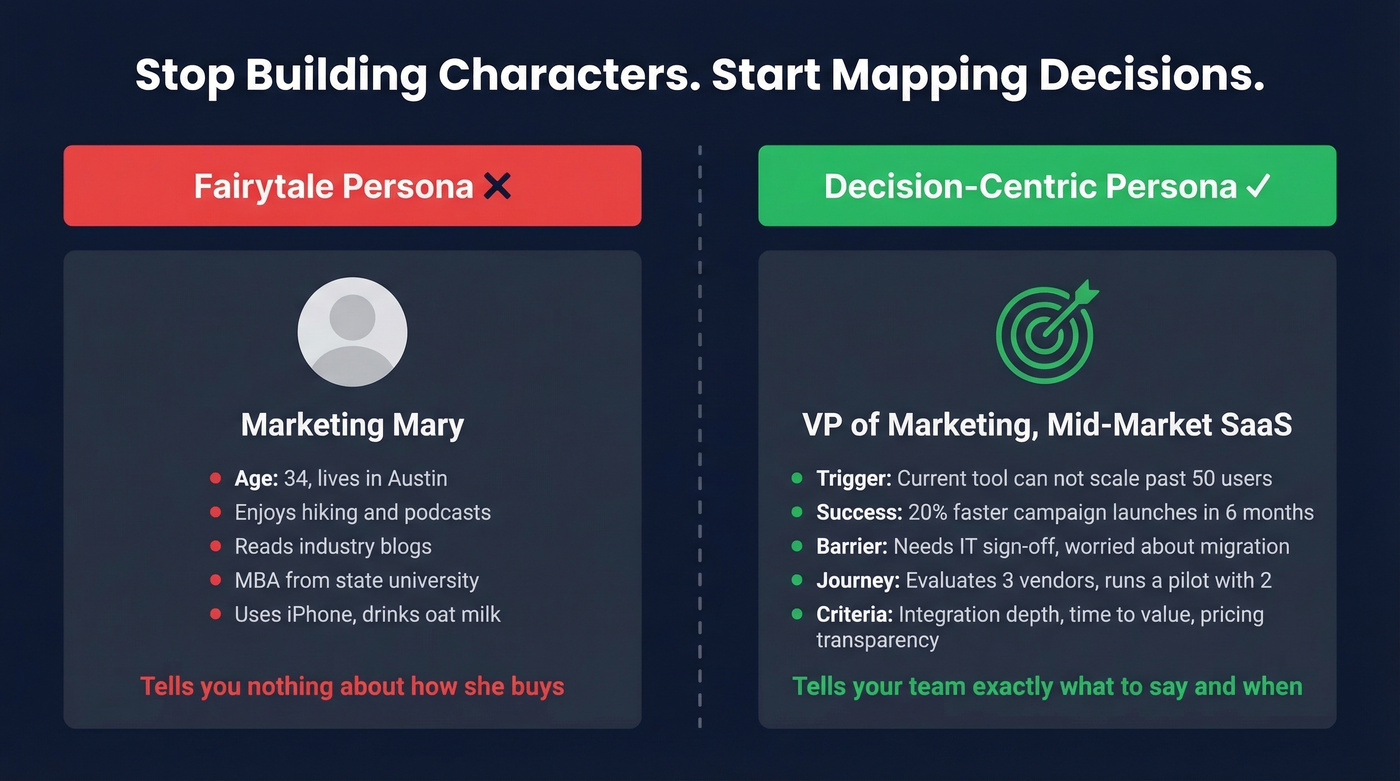 Good vs bad buyer persona comparison side by side
