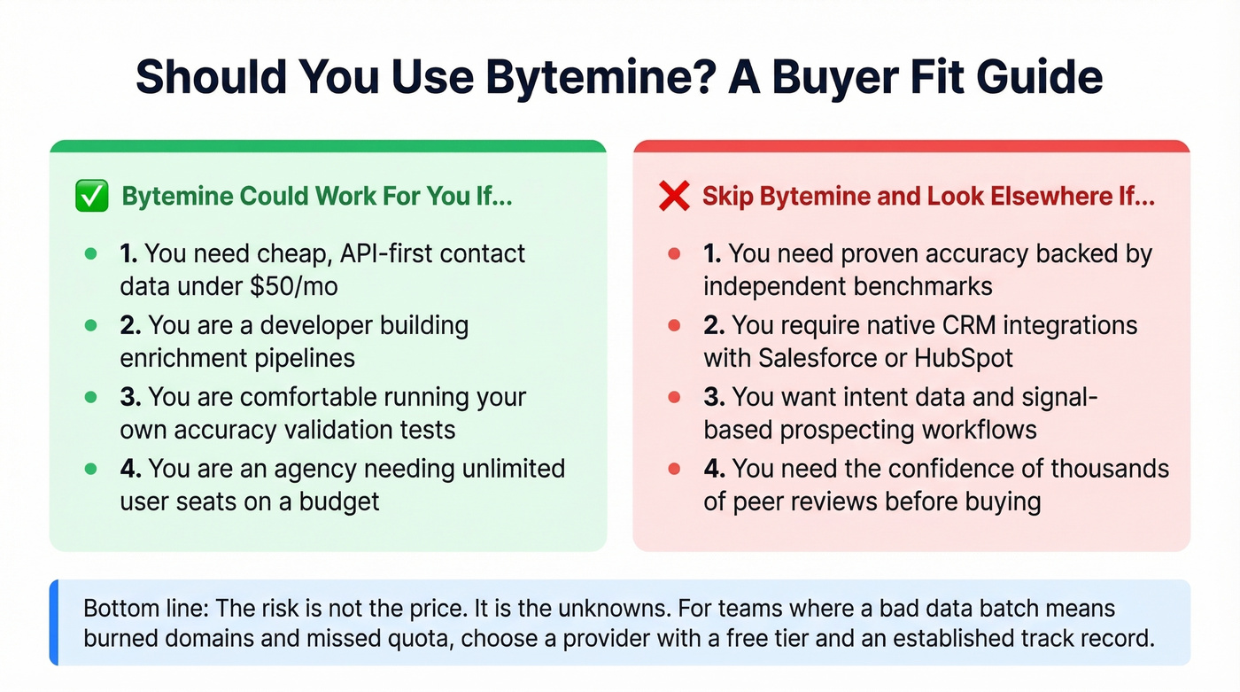 Bytemine ideal vs wrong fit buyer profiles