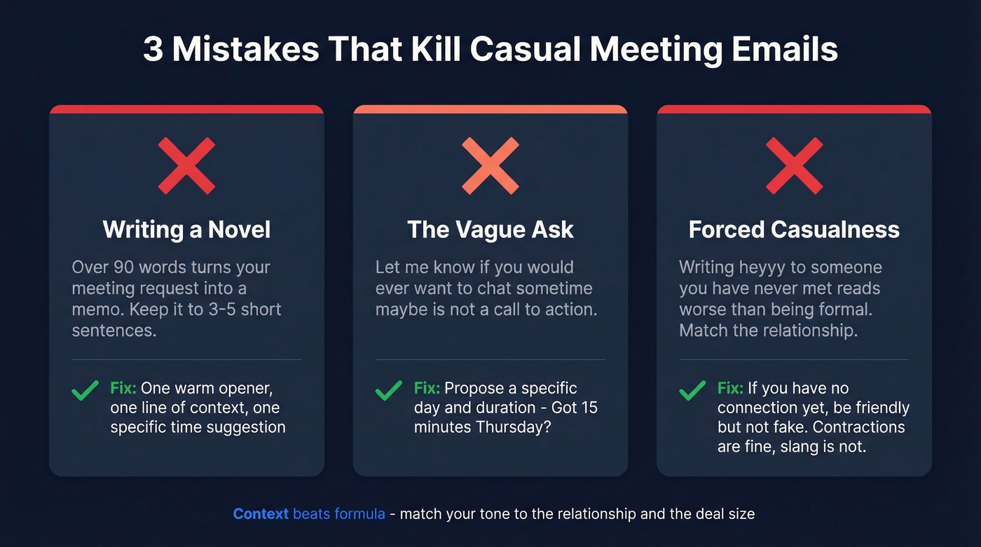 Three biggest casual email mistakes with fixes