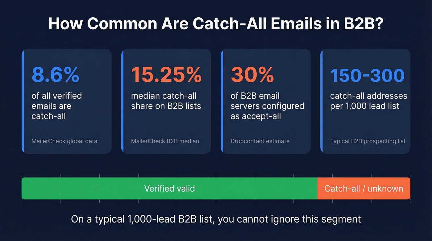 Key statistics on catch-all email prevalence in B2B