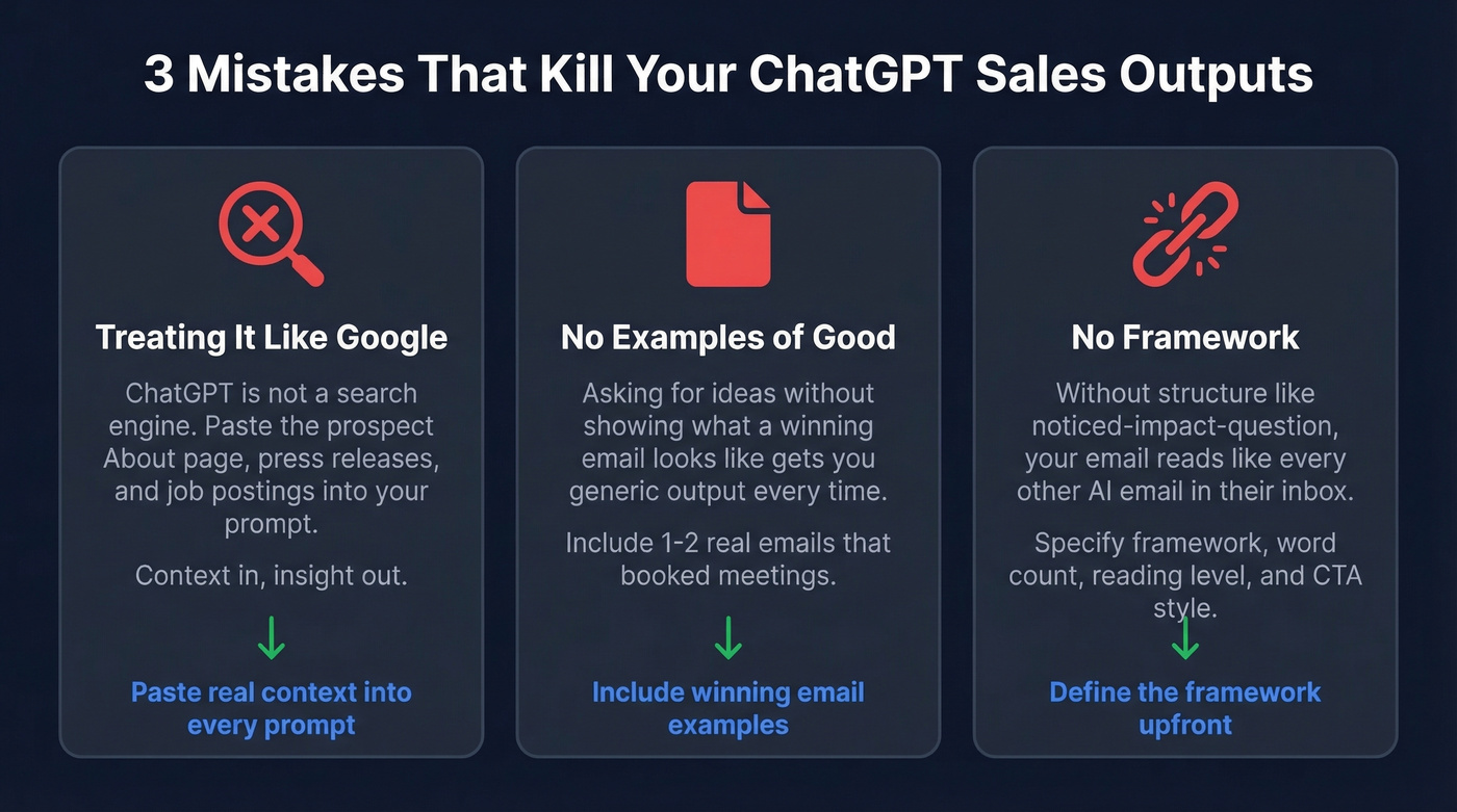 Three common ChatGPT mistakes B2B sales reps make