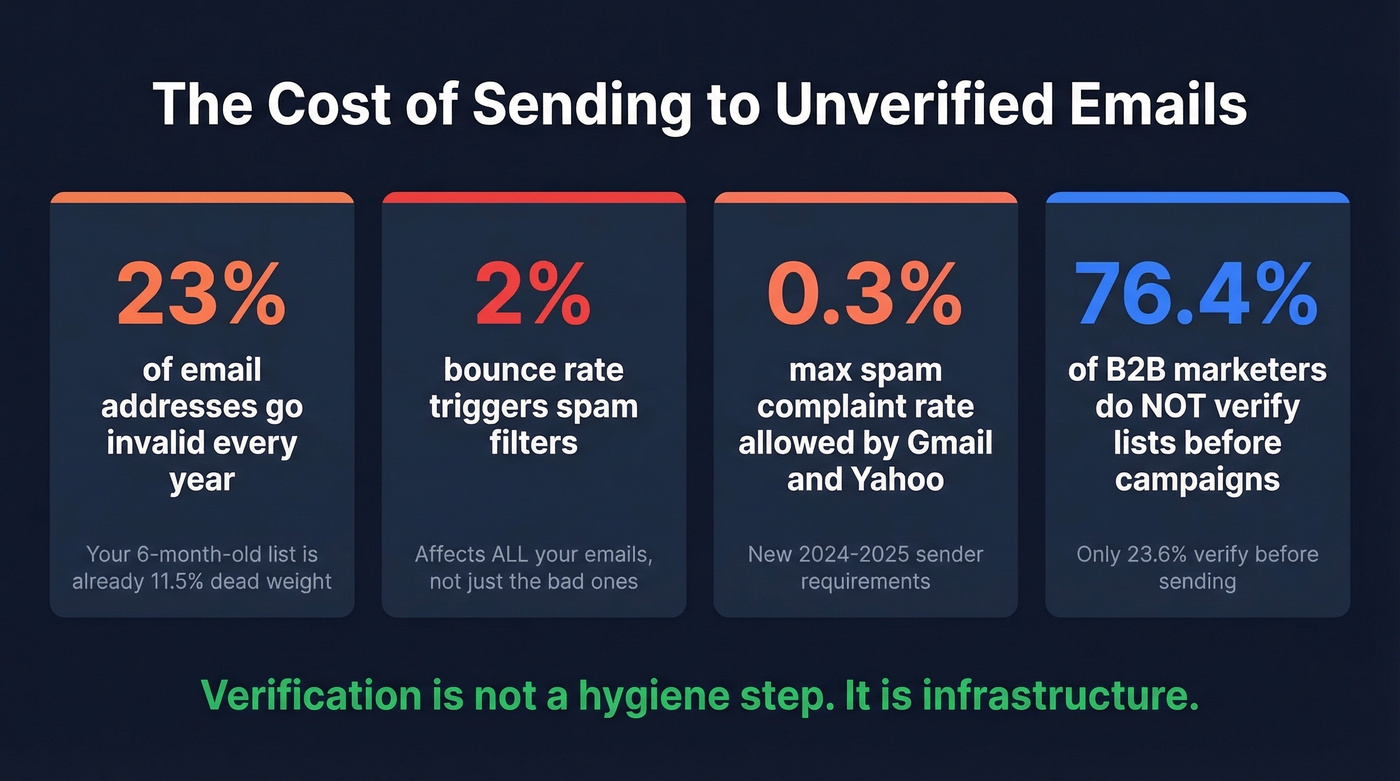 Email decay and deliverability risk statistics