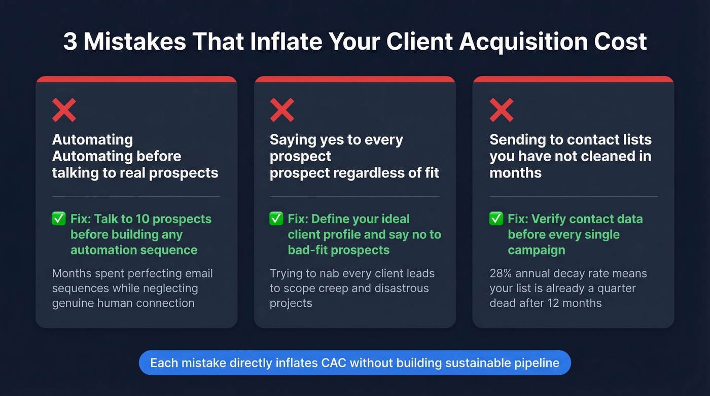 Three common client acquisition mistakes with fixes
