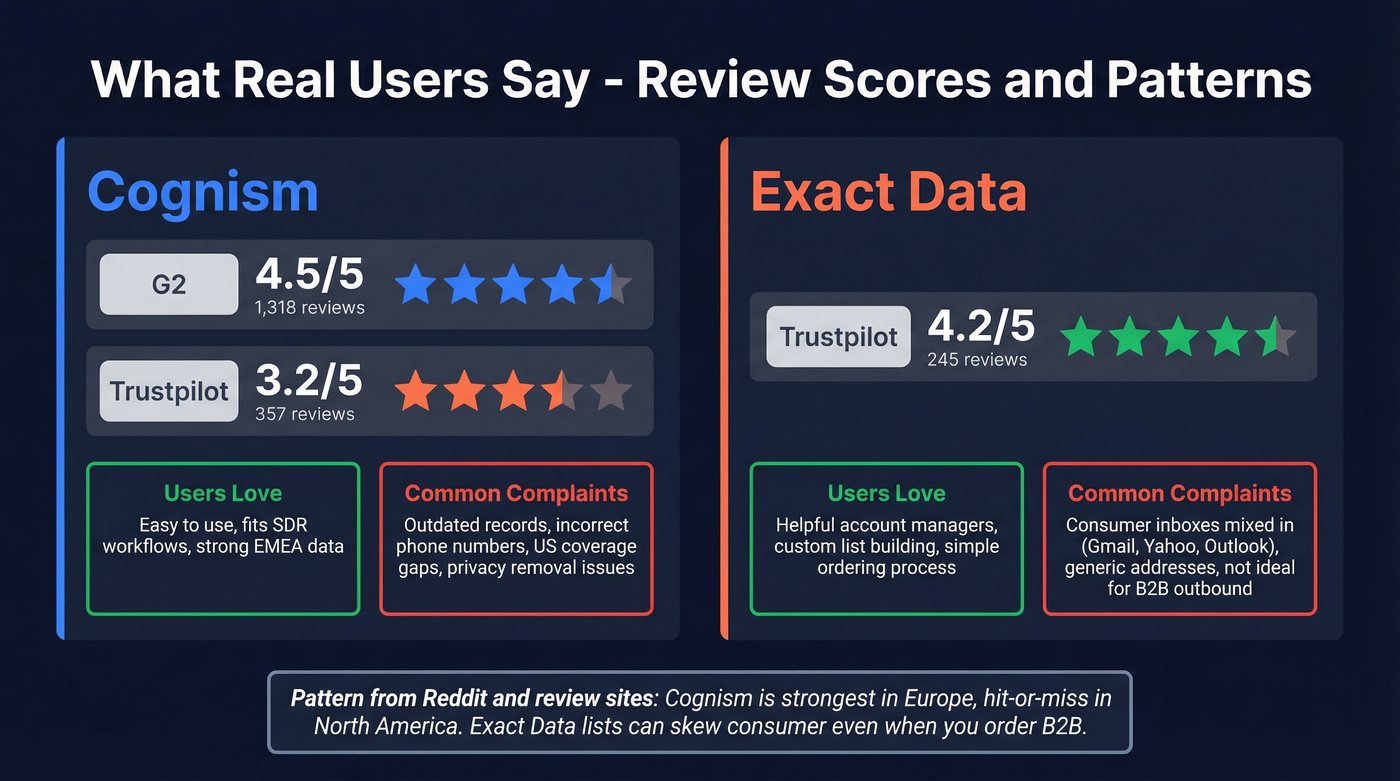 User review ratings and sentiment summary for both tools