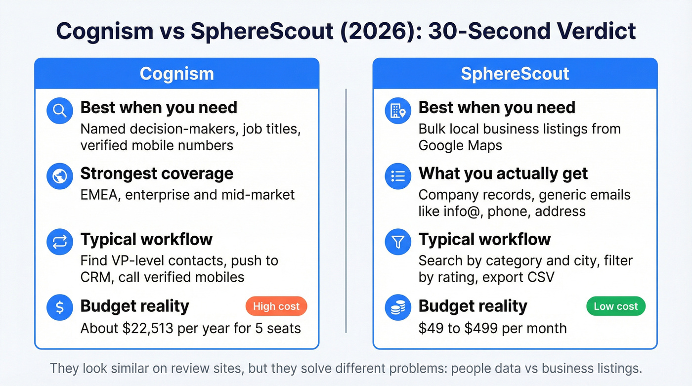 Cognism vs SphereScout who it is for