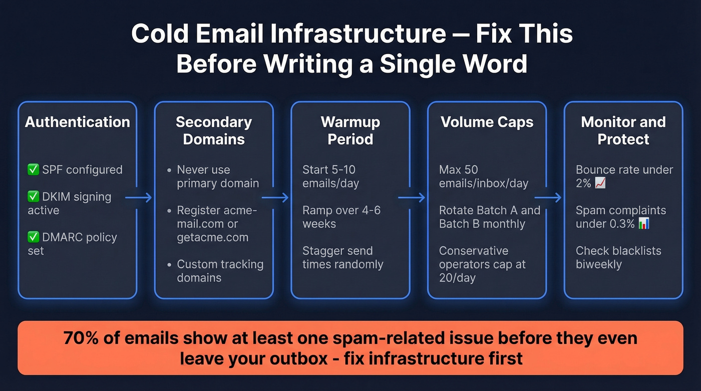 Cold email infrastructure checklist and setup flow