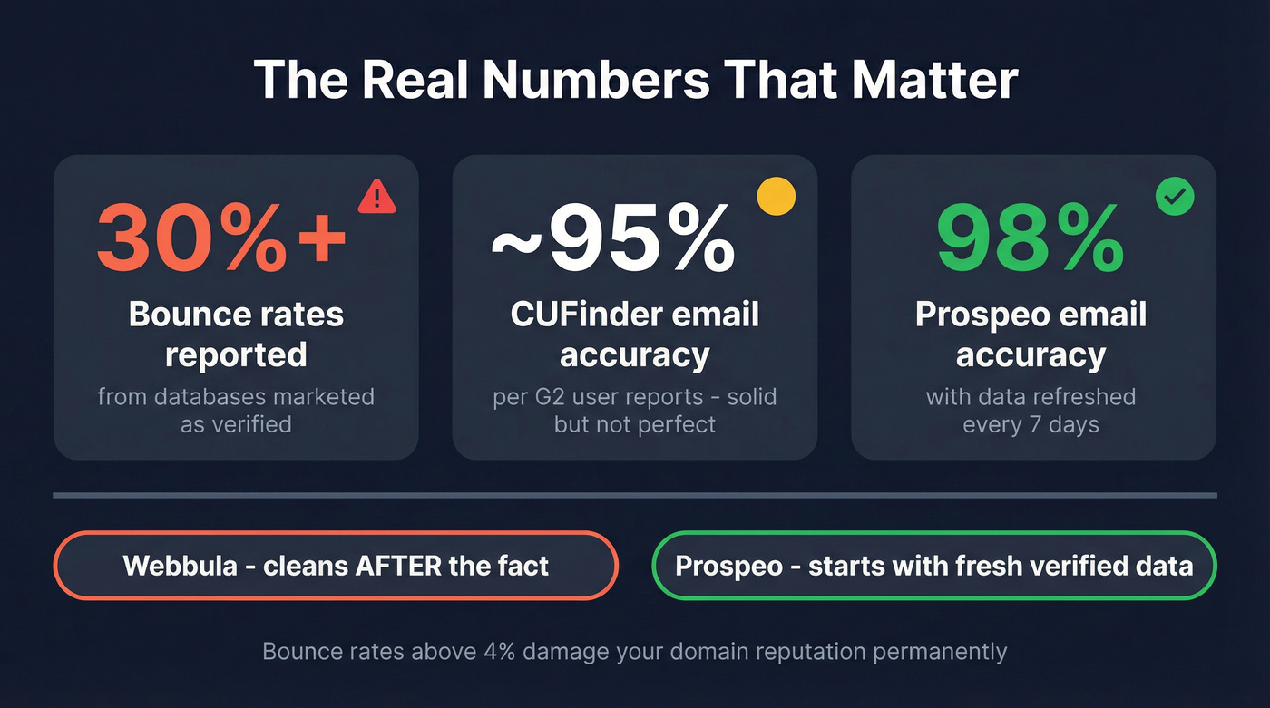 Key stats comparing accuracy and data freshness across tools