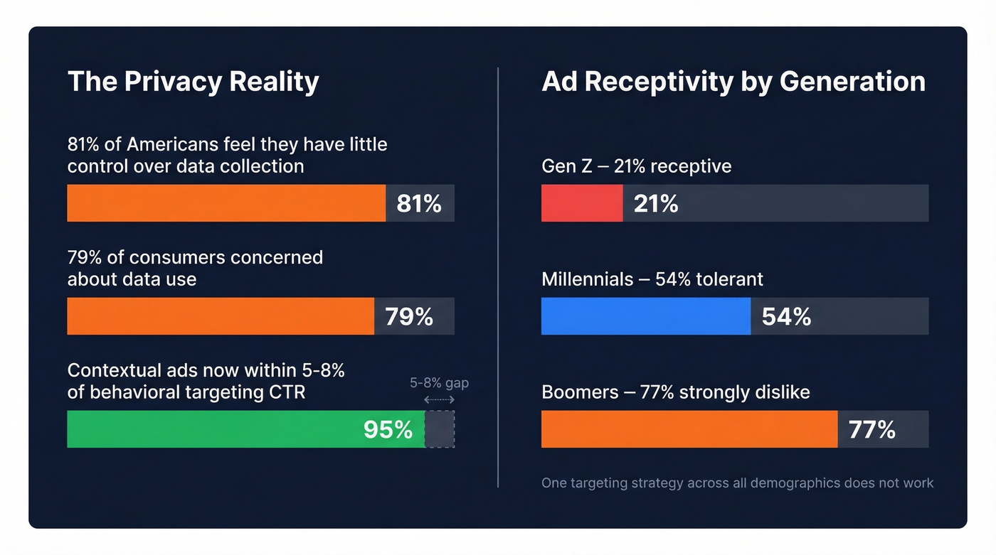 Privacy impact stats and generational ad receptivity breakdown